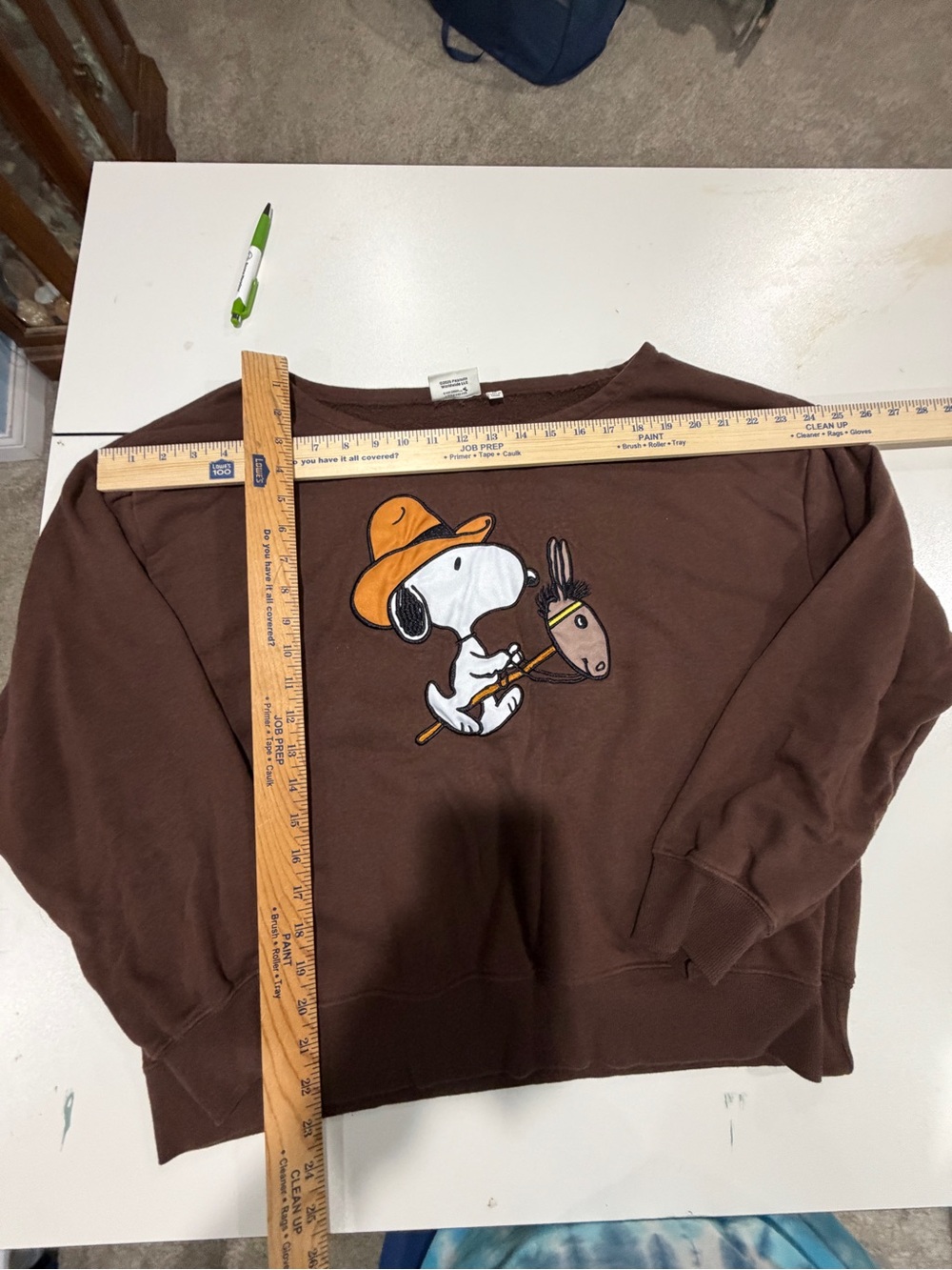 Aeropostale Brown Snoopy Western Graphic Crewneck